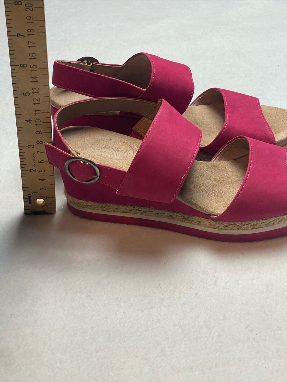 Life Stride Pink Fuchsia Double-Strap Wedges - Picture 4 of 7
